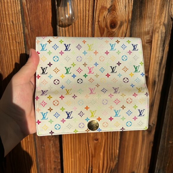 Louis Vuitton White Monogram Multicolor Sarah Wallet - Picture 3 of 11
